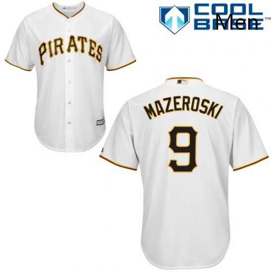 Mens Majestic Pittsburgh Pirates 9 Bill Mazeroski Replica White Home Cool Base MLB Jersey